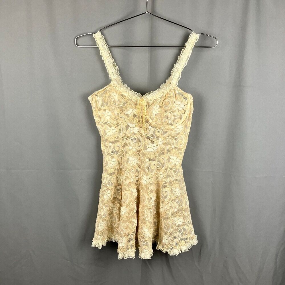 Vintage Private Luxuries Sheer Lace Slip Lingerie Womens S Babydoll Coquette
